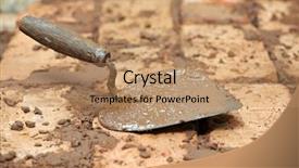  Presentation with kaolinite clay - PPT layouts featuring trowel and clay brick blocks background and a coral colored foreground