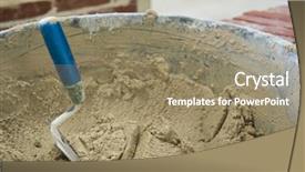  Presentation with brick mortar - Theme consisting of trowel and mortar to build background and a  colored foreground