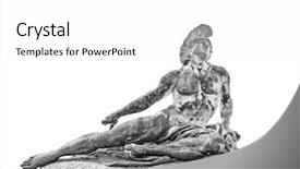  Presentation with wounded - Slides having troy - arrow wounded achilles statue background and a white colored foreground