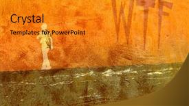  Presentation with truancy - PPT theme with truancy - teen walking away with wtf background and a gold colored foreground