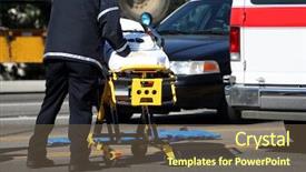  Presentation with truck accident - Colorful slides enhanced with truck accident - emergency personnel pushing a stretcher backdrop and a tawny brown colored foreground