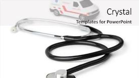  Presentation with ambulance - Beautiful presentation featuring truck accident - stethoscope and toy ambulance car backdrop and a white colored foreground