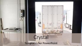  Presentation with loading - Slide deck featuring truck are loaded background and a mint green colored foreground