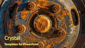  Presentation with vehicle - PPT theme featuring truck art - close up of corroded background and a tawny brown colored foreground