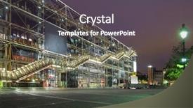  Presentation with night - PPT layouts featuring truck art - famous centre pompidou at night background and a dark gray colored foreground