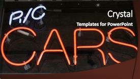  Presentation with 80s era neon lights sign - Presentation having truck art - neon sign series r c background and a black colored foreground