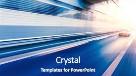  Presentation with freeway - Presentation design enhanced with truck bus - car driving on freeway background and a ocean colored foreground