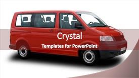  Presentation with bus - Cool new slide set with truck bus - red passenger van backdrop and a tawny brown colored foreground