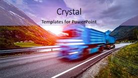  Presentation with truck - Cool new slide set with truck car in motion blur backdrop and a light blue colored foreground