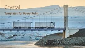  Presentation with crossing bridge - Amazing slide set having truck-crossing-a-bridge-over backdrop and a lemonade colored foreground