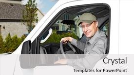  Presentation with truck driver - Colorful slides enhanced with truck driver in the car backdrop and a white colored foreground