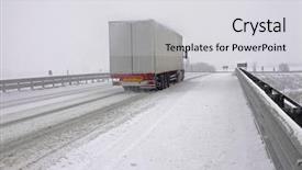  Presentation with view of frankfurt am main - Cool new PPT layouts with main road after heavy snowfall backdrop and a light gray colored foreground