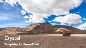  Presentation with tibet - Amazing presentation theme having truck driving in gobi backdrop and a violet colored foreground