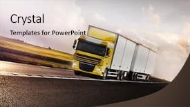  Presentation with driving road - Presentation theme enhanced with truck driving on country-road background and a lemonade colored foreground