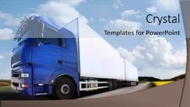  Presentation with haulage - PPT theme featuring haulage - truck driving on country-road motion background and a light blue colored foreground