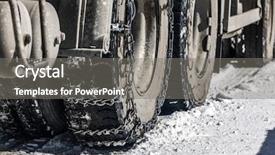  Presentation with winter driving - Amazing presentation design having truck driving on uphill backdrop and a gray colored foreground