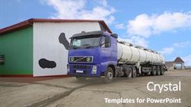  Presentation with loading - Presentation design having truck for the production background and a gray colored foreground
