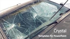  Presentation with windshield - PPT layouts having car with broken windshield background and a ocean colored foreground