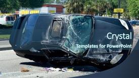  Presentation with traffic accident - Slide deck with traffic accident resulting background and a ocean colored foreground