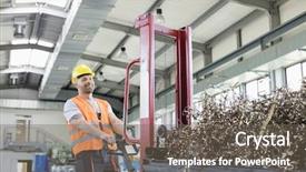 Presentation with steel factory - Beautiful slides featuring truck loaded with steel shaving backdrop and a  colored foreground