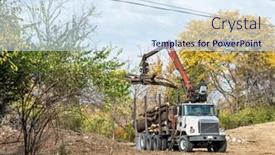  Presentation with loading - Theme consisting of truck-loading-tree-logs-onto background and a  colored foreground