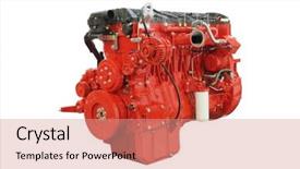  Presentation with engine - Presentation theme with truck mechanic - image of an engine background and a  colored foreground