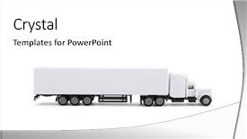  Presentation with white blue vapor trail - Presentation design having truck miniature with a trailer background and a white colored foreground