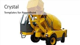 Presentation with concrete - Presentation theme with truck mixer - image of a concrete mixing background and a white colored foreground