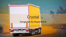  Presentation with truck - Colorful PPT theme enhanced with truck on a highway picture backdrop and a yellow colored foreground