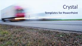  Presentation with truck - PPT layouts consisting of truck on a hughway truck background and a sky blue colored foreground