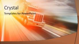 Presentation with freeway - Audience pleasing theme consisting of truck on freeway at sunset backdrop and a coral colored foreground