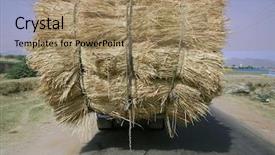  Presentation with rural india - Presentation theme featuring truck on highway rajasthan india background and a coral colored foreground