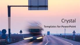  Presentation with truck - Amazing presentation theme having truck on road at sunrise backdrop and a lemonade colored foreground