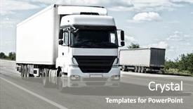  Presentation with cargo transportation - Slides having truck on road cargo transportation background and a gray colored foreground