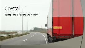  Presentation with shipping - Slide set consisting of truck on road delivery background and a cool aqua colored foreground