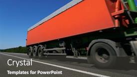  Presentation with trucking - Presentation with truck-on-the-road-side background and a dark gray colored foreground