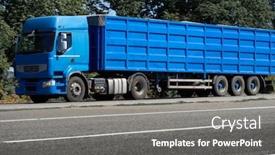  Presentation with trucking - Audience pleasing slide set consisting of truck-on-the-road-side backdrop and a gray colored foreground