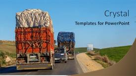  Presentation with morocco - Presentation theme consisting of truck-on-the-road background and a light blue colored foreground