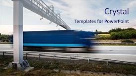  Presentation with truck - Presentation with truck passing through a toll background and a lemonade colored foreground