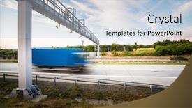 Presentation with truck - Slides having truck passing through a toll background and a lemonade colored foreground