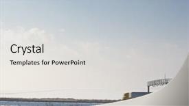  Presentation with truck - PPT theme enhanced with truck passing through a toll background and a light gray colored foreground