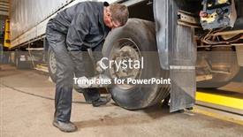  Presentation with mechanic repair - Beautiful slides featuring truck-repair-service-mechanic-works backdrop and a gray colored foreground