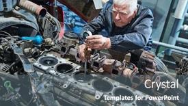  Presentation with repair - PPT layouts consisting of repair service serviceman measuring cylinder background and a gray colored foreground