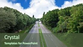  Presentation with safety driving - Amazing PPT theme having truck safety driving - motorway in the city backdrop and a tawny brown colored foreground