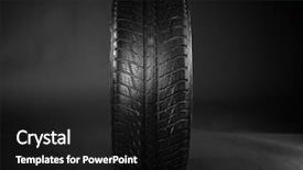  Presentation with safety driving - Audience pleasing theme consisting of truck safety driving - rubber winter tire on dark backdrop and a black colored foreground