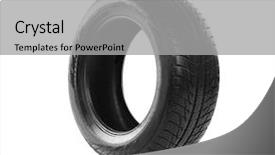  Presentation with white wine and red - Audience pleasing theme consisting of truck safety driving - rubber winter tire on white backdrop and a light gray colored foreground