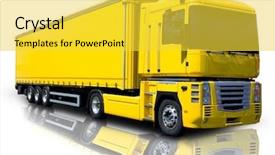  Presentation with yellow - Amazing PPT layouts having truck safety driving - yellow semi backdrop and a yellow colored foreground
