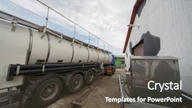  Presentation with barn - Cool new presentation design with christmas gifts wrapped in brown paper with red ribbons backdrop and a coral colored foreground