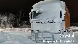  Presentation with stuck - Amazing presentation design having truck-stuck-in-snow-ba backdrop and a gray colored foreground