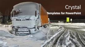  Presentation with stuck - PPT theme with truck-stuck-in-snow-ba background and a wine colored foreground